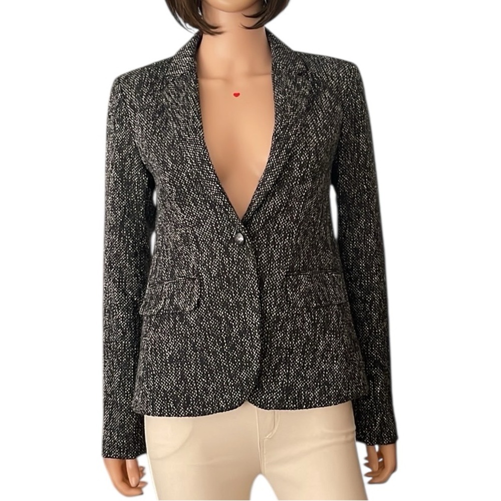 NWOT LOFT Ann Taylor Black and White Tweed Blazer